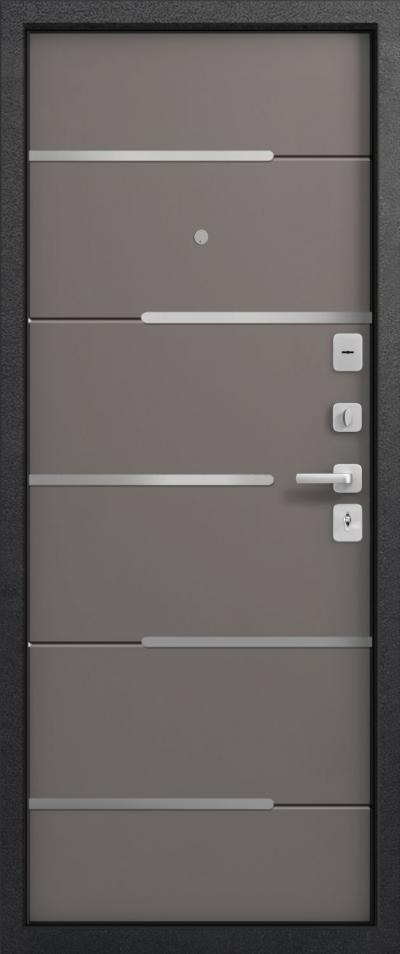 Входная дверь C-108 Серый муар - софт грей/ софт белый (Центурион)