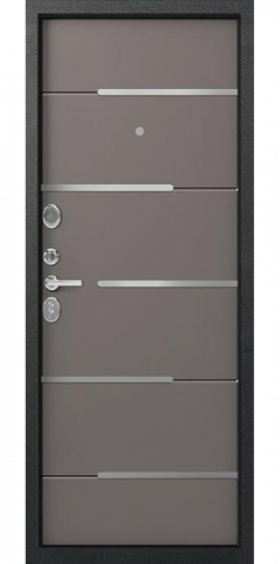 Входная дверь C-108 Серый муар - софт грей/ софт белый (Центурион)