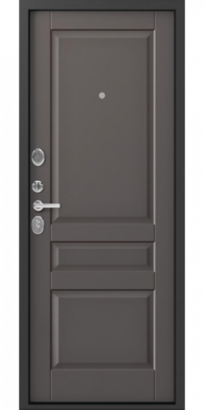 Входная дверь C-110 Серый муар - Смоки софт / софт белый (Центурион)