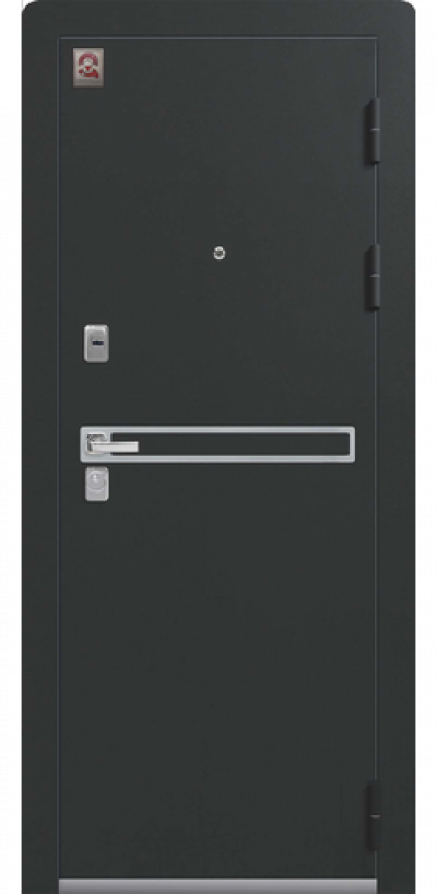 Входная дверь LUX-3 черный муар-лиственница светлая (Центурион)