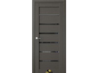 Межкомнатная дверь Q5 Орех макадамия (черный лакобель)