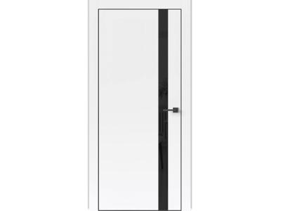 Межкомнатные двери Прима Белый пвх Черный лакобель