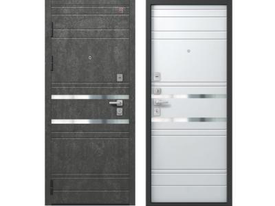 Входная дверь Центурион С-109 Серый муар+серый камень-Софт белый 2023/2024