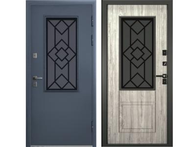 Входная дверь Термо Прима 2 Муар 7024 Дуб мелфорд грей Стеклопакет