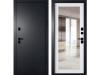 Входные двери Термо Axeldoors С101 Букле черный - Эмалит белый Зеркало